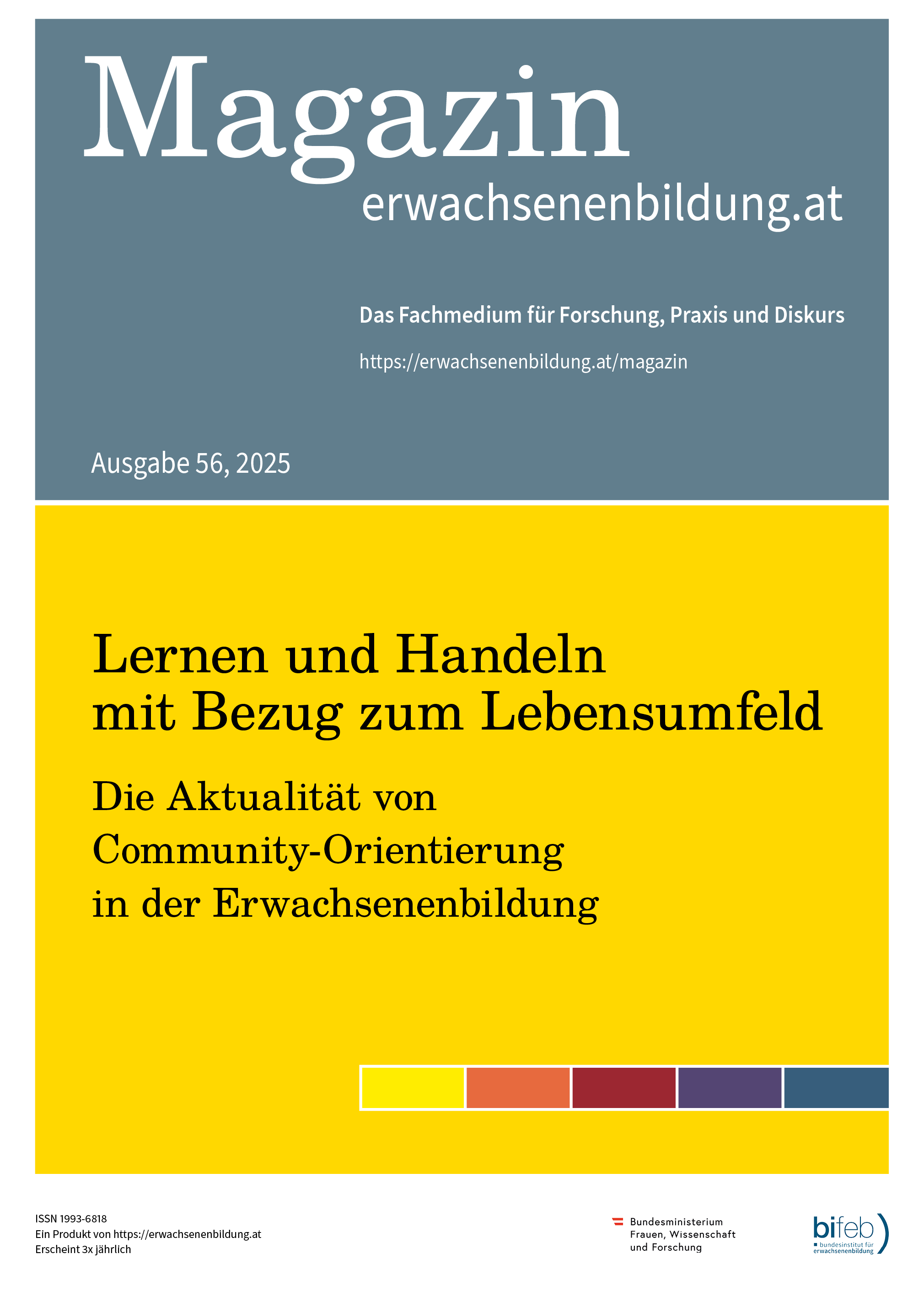 Cover der 56. Ausgabe für Erwachsenenbildung