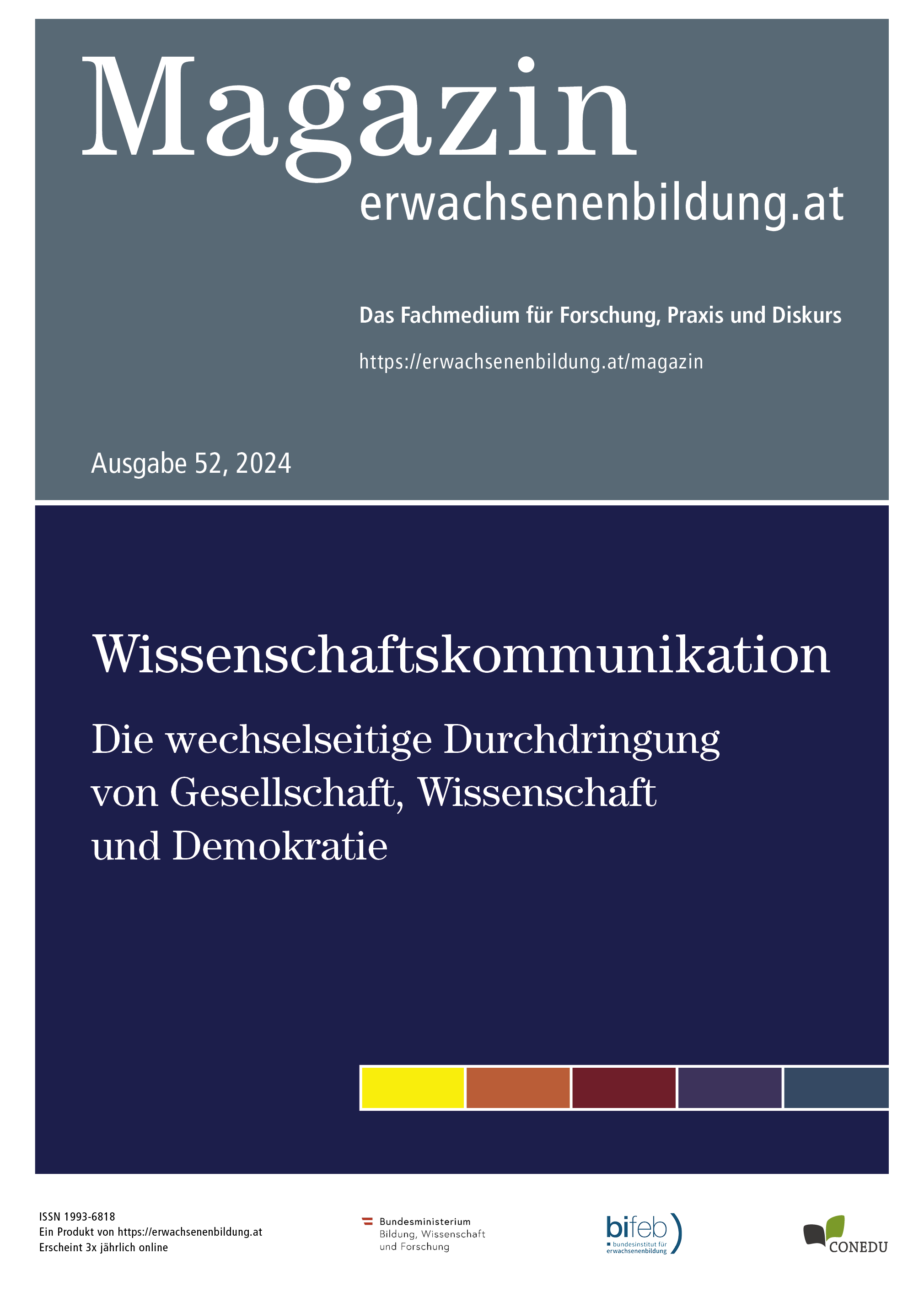 Cover der 52. Ausgabe für Erwachsenenbildung